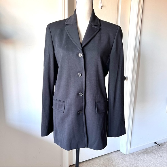 J. CREW Black Longline Button Down Blazer Coat—SZ. 10 - Picture 1 of 12